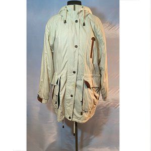 Vintage Fleet Street Beige Winter Jacket with Cinched Waist